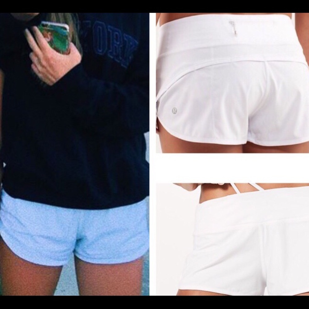 White run free lulu lemon shorts